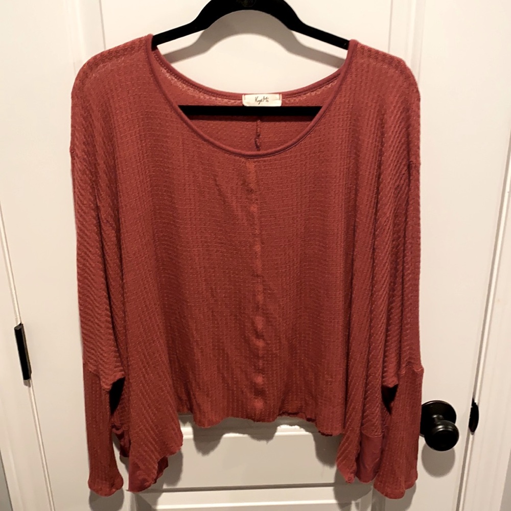 Dolman Sleeve oversized waffle crop